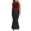 Pacific Island Art Design Mermaid Bridesmaid Dresses TE PA Melanesia Folk Hand-painted Plus Size Women's Dresses 5XL 6XL 7XL