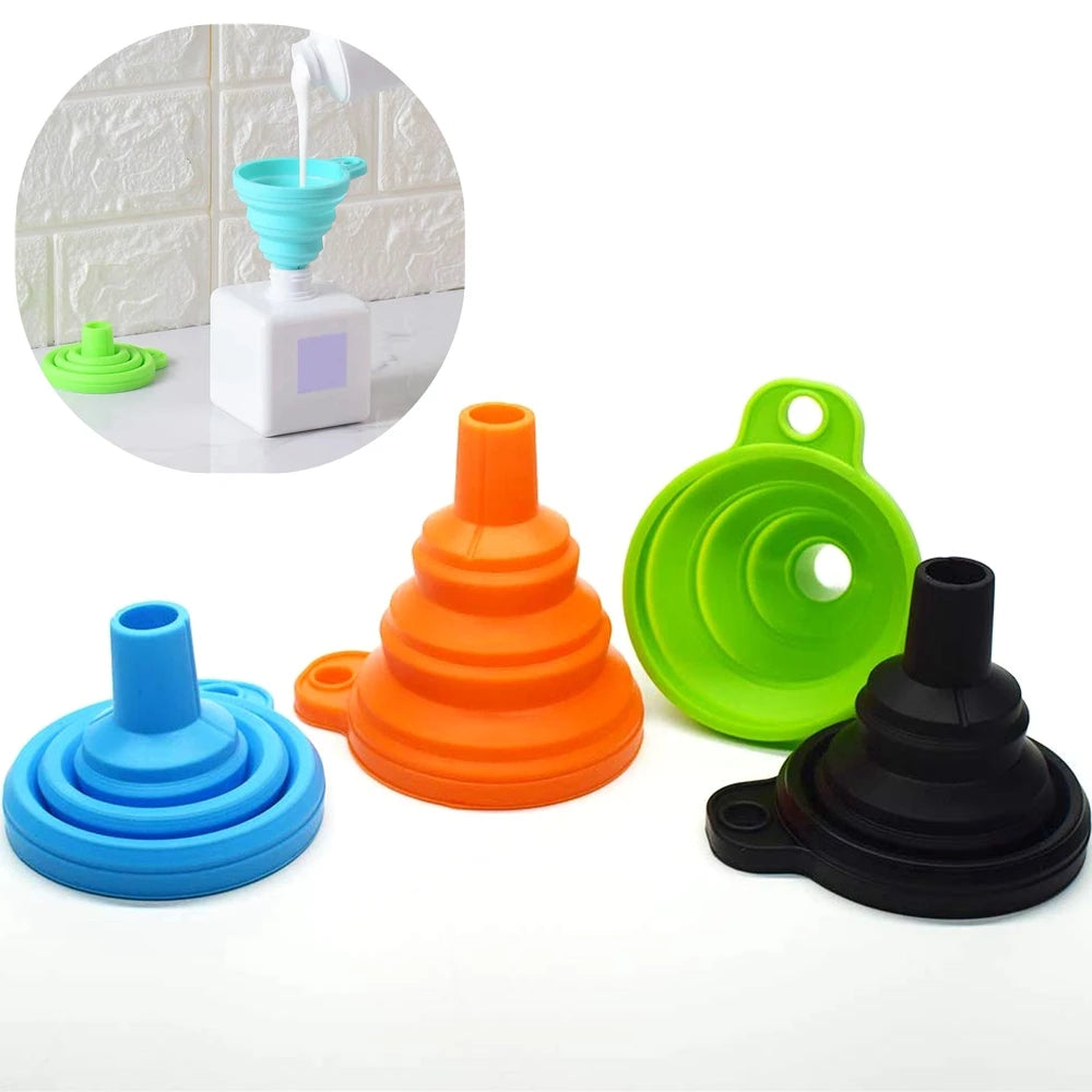 Collapsible Silicone Funnel - Food Grade Kitchen Funnel for Bottles