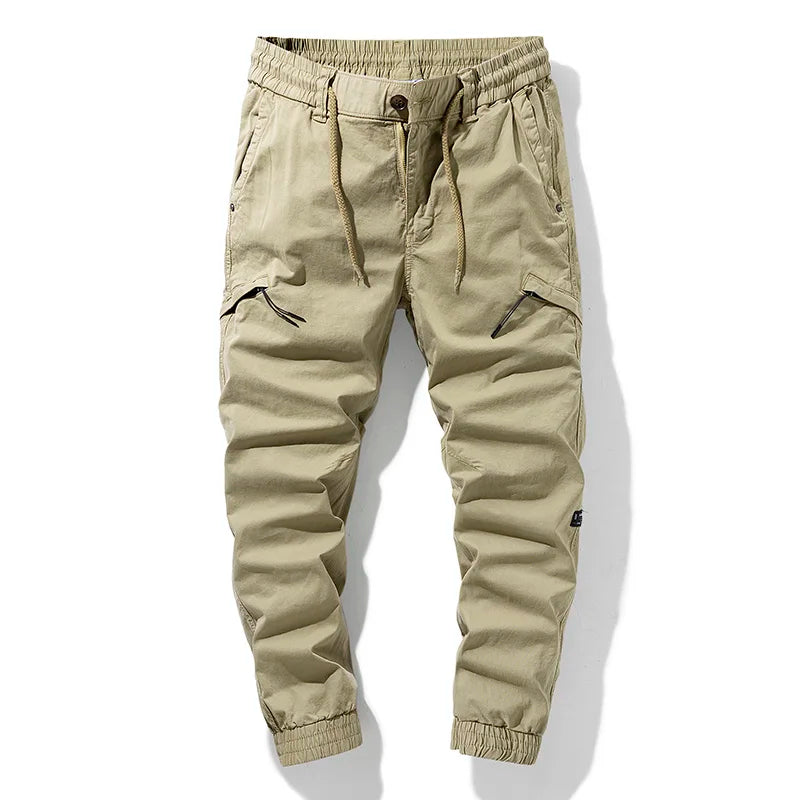 2024 New Spring Men's Cotton Cargo Pants Clothing Autumn Casual Fashion Elastic Waist Quality Pantalones Tipo Cargo Pants Men