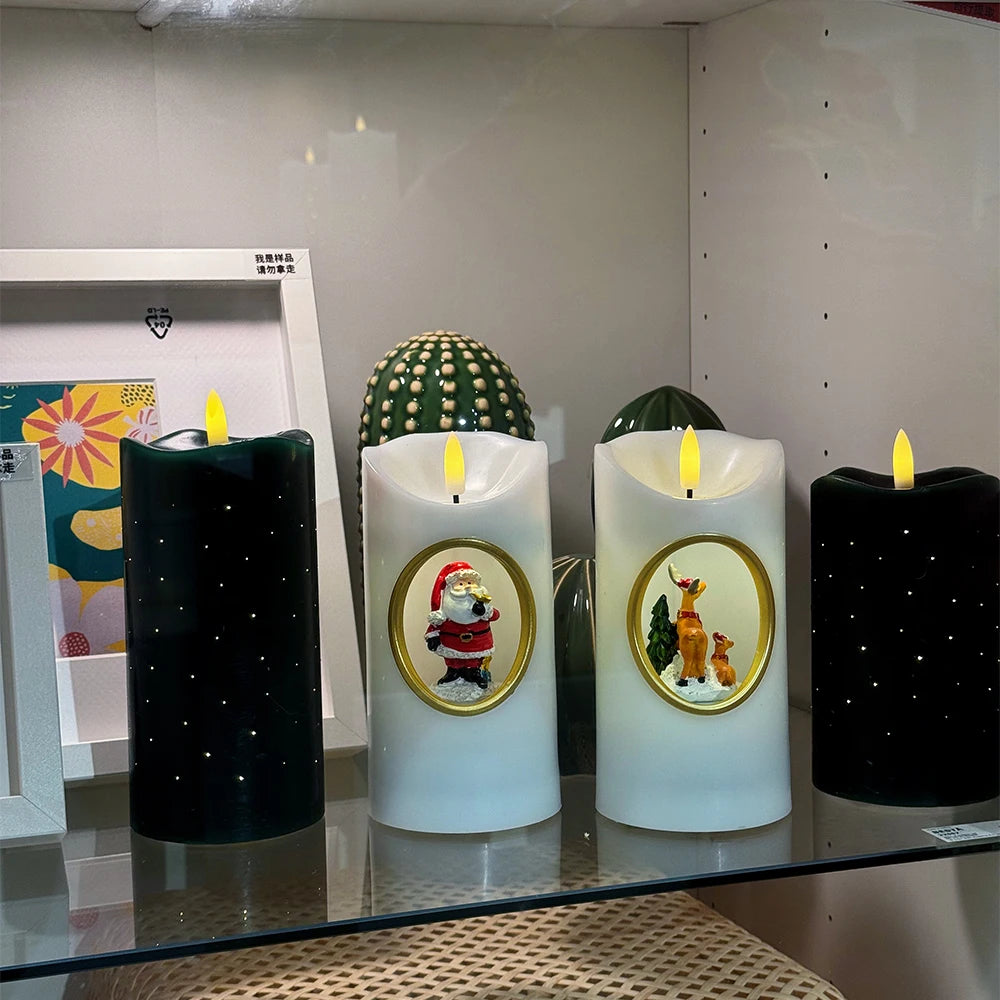 White Wax LED Candles Wedding & Graduation Decoration Battery Operated Flameless Pillars for Home Decor