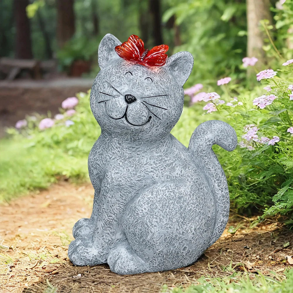 Cute Cat & Butterfly Decor - Halloween Home Decor & Cheap Room Decor, Fit Indoor Shelf Resin Craft Ornament