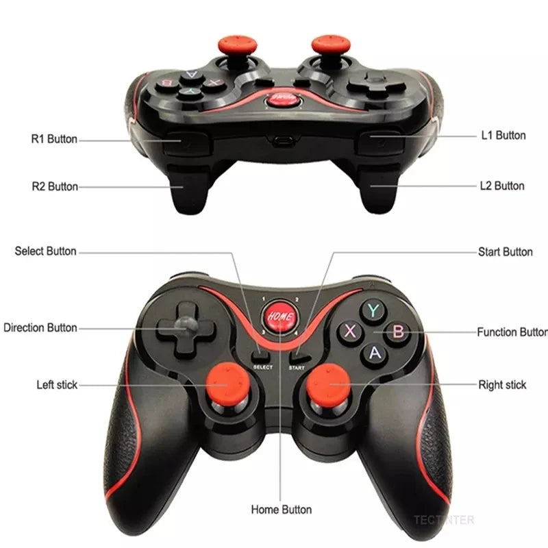 Android Smartphone Tablet PC With TV Box Holder Wireless BT 3.0 Gaming Controller Terios T3 X3 Joystick for PS3
