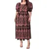 Best Price Wholesale Custom Hawaiian Tropical Flower Printing Multi Tiered Dresses Micronesia Puff Short Sleeve Ladies Dresses