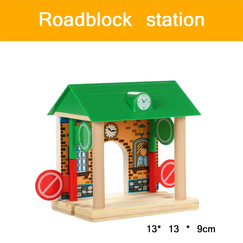 Wooden Train Track Accessories Wood Railway Track Train Station Bridge Tunnel Compatible All Brands Wooden Track Toys