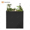 Luxury Small Black Galvanized Steel Planters Home Decor Floor Stand Square Garden Pots