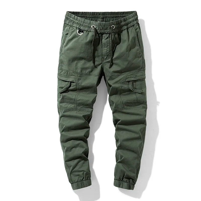 2024 New Spring Men's Cotton Cargo Pants Clothing Autumn Casual Fashion Elastic Waist Quality Pantalones Tipo Cargo Pants Men