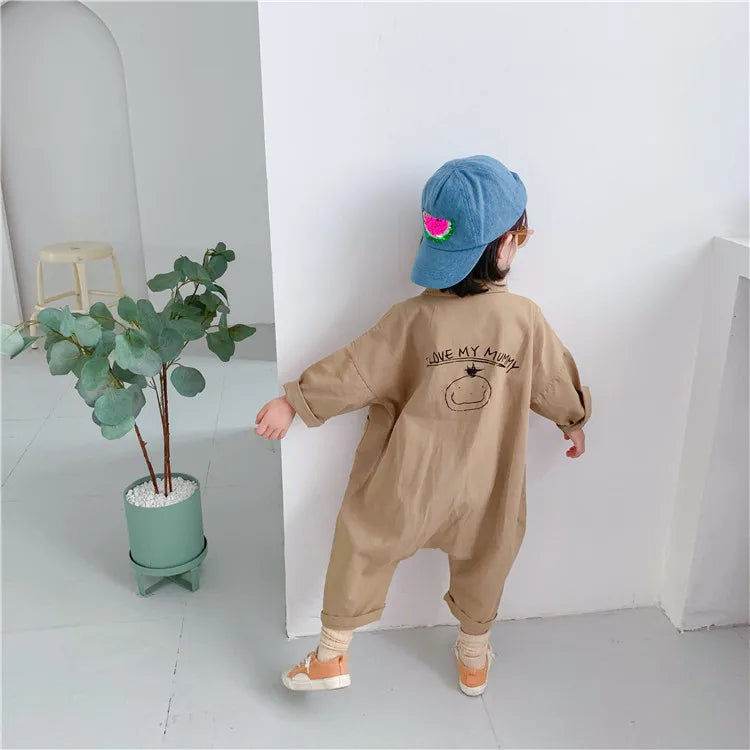 Premium Denim Baby Jumpsuit - Japanese Korean Style Casual Romper