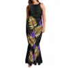 Pacific Island Art Design Mermaid Bridesmaid Dresses TE PA Melanesia Folk Hand-painted Plus Size Women's Dresses 5XL 6XL 7XL