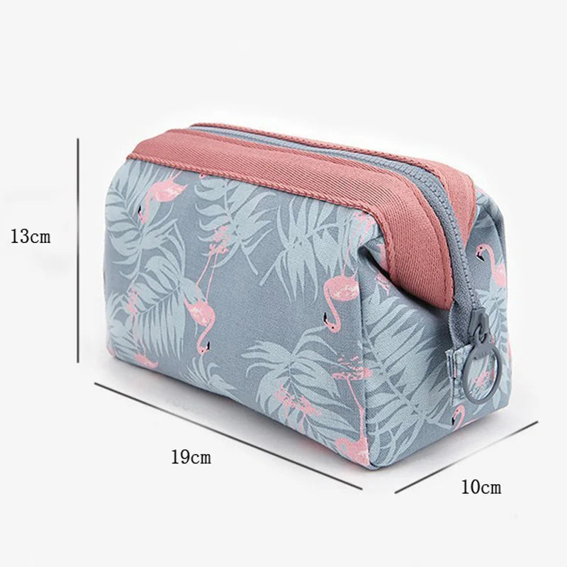 Premium Waterproof Cosmetic Bag - Flamingo Travel Makeup Organizer