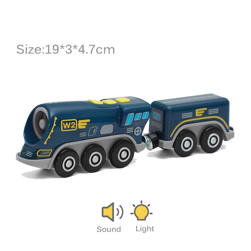 Electric Train Set Toys Model Train Electric Car Fit For Wooden Railway Wood Train Track Christmas Gift For Children