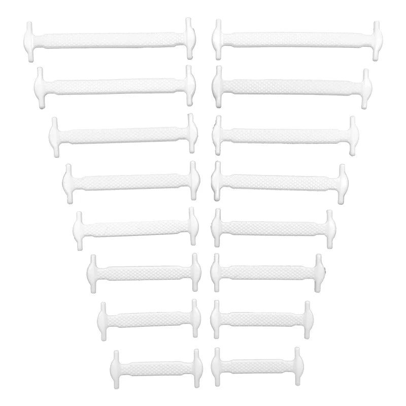 Premium Silicone No-Tie Shoelaces - 16-Piece Elastic Lazy Laces Set