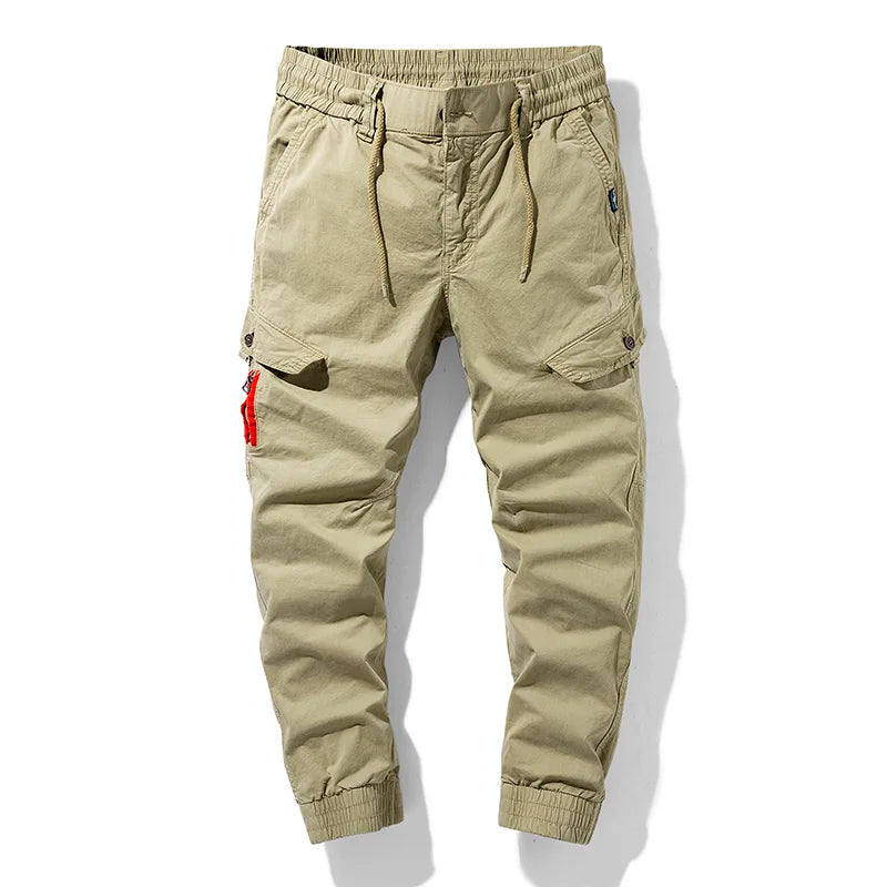 2024 New Spring Men's Cotton Cargo Pants Clothing Autumn Casual Fashion Elastic Waist Quality Pantalones Tipo Cargo Pants Men