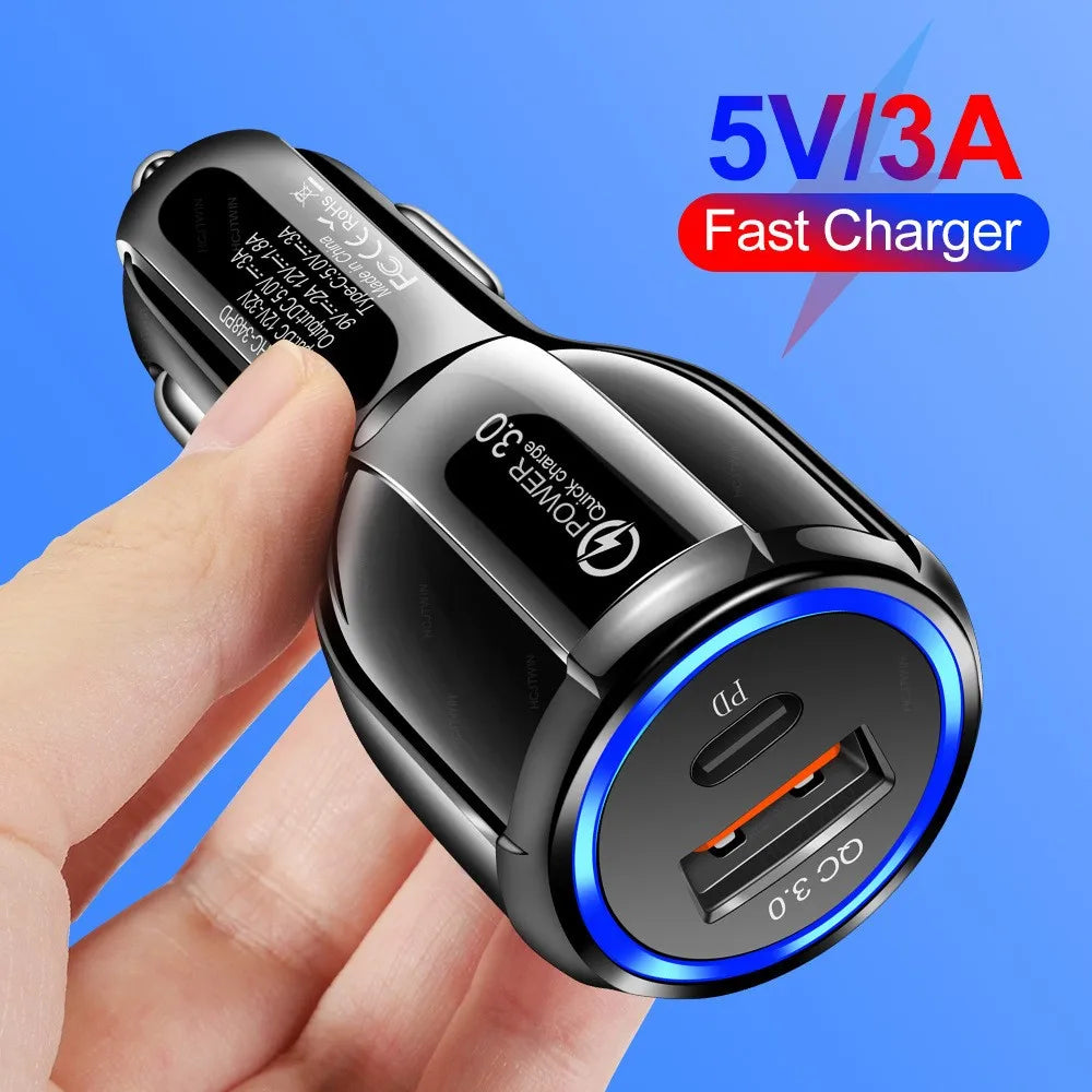 Wholesale Portable Dual Ports USB-C PD 20W Car Charger for Laptop for for CE Certified GAN Material OTP OVP Protection