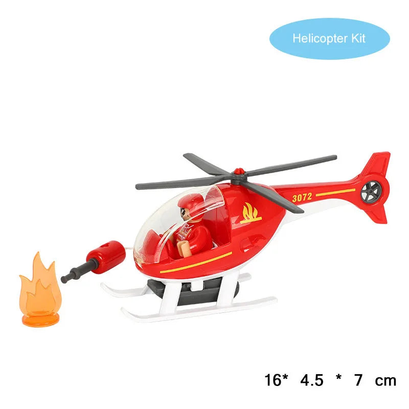 New Fire Truck Magnetic Train Car Ambulance Police Car Fire Truck Compatible Brio Wood Train Track Children's Toys