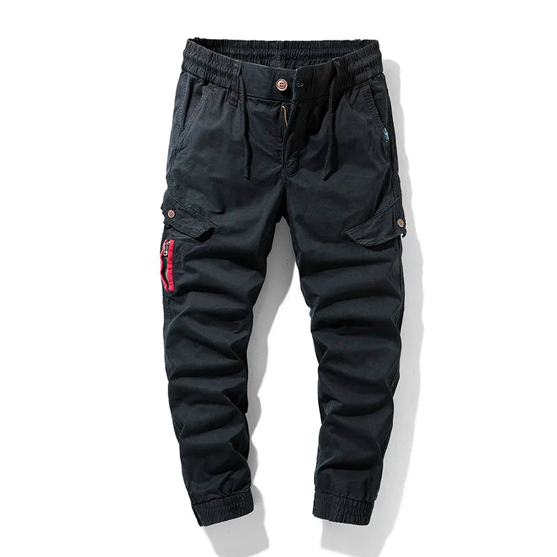 2024 New Spring Men's Cotton Cargo Pants Clothing Autumn Casual Fashion Elastic Waist Quality Pantalones Tipo Cargo Pants Men