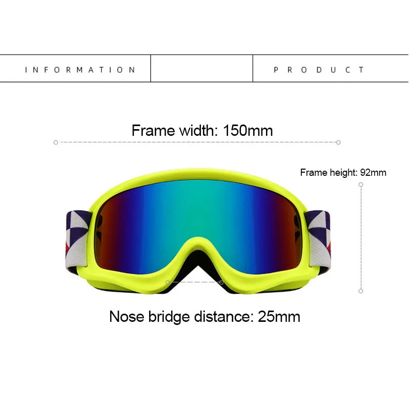 Kids Ski Goggles Double Anti-fog UV400 Children 3-12 years old Glasses Snow Eyewear Outdoor Sports Girls Boys Snowboard Skiing