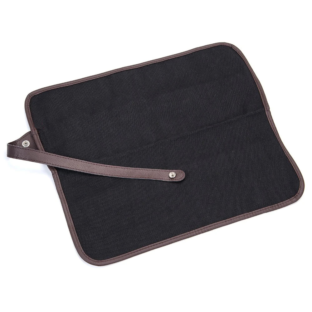 SeamiArt 72 Holder Pencil Bag Black Canvas Wrap Roll Up Pencil Case & Bag Holder Storage for Sketch Drawing Supplies
