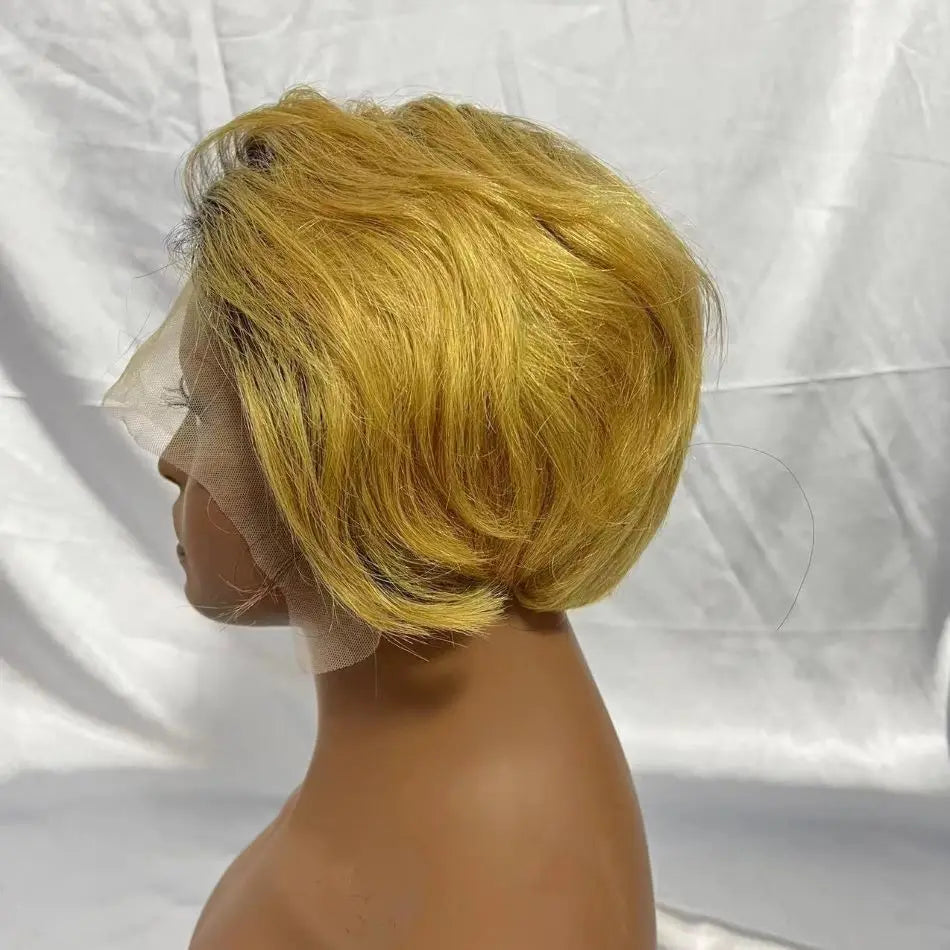 Brazilian Short Bob Pixie Cut Wig Human Hair Bob Short Wine Color Pixie Hair Cuts 13*4*1 Lace Wig With Baby Hair