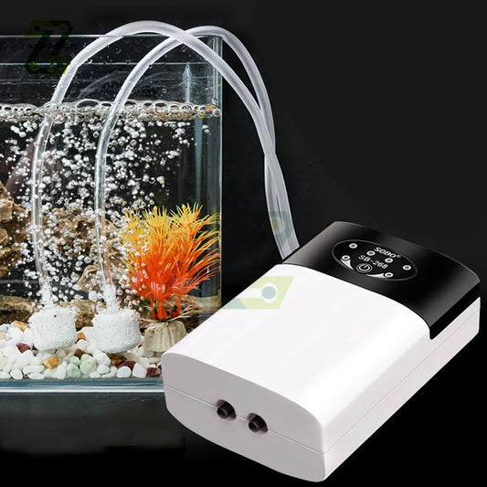 Oxygen Air Pump Air Compressor USB Charging 2600mAh Portable Exhaust Silent Oxygen Pump Aquarium Oxygen Pump