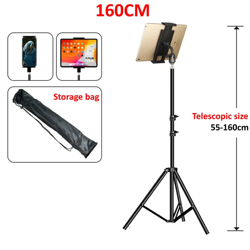 Adjustable Tablet Tripod Floor Stand Holder Live Mount Support for 4-13 inches for iPad Air Pro 12.9 Lazy Holder Bracket Support