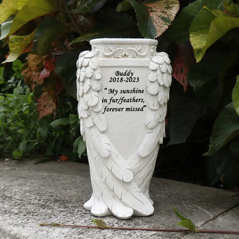 Customizable Angel Wing Vase Decor - Halloween Home Decor & Cheap Room Decor Resin Craft Ornament