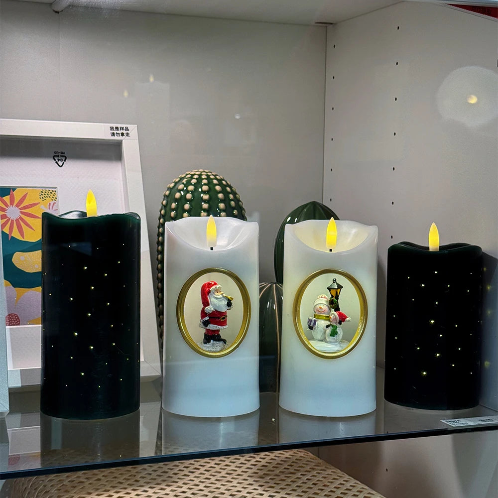 White Wax LED Candles Wedding & Graduation Decoration Battery Operated Flameless Pillars for Home Decor