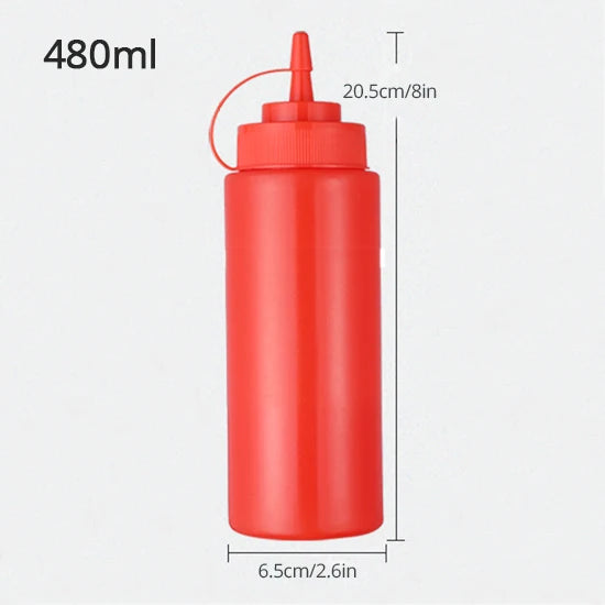 Konco Silicone Condiment Squeeze Bottles - 480ml Kitchen Dispenser for Sauces & Oils