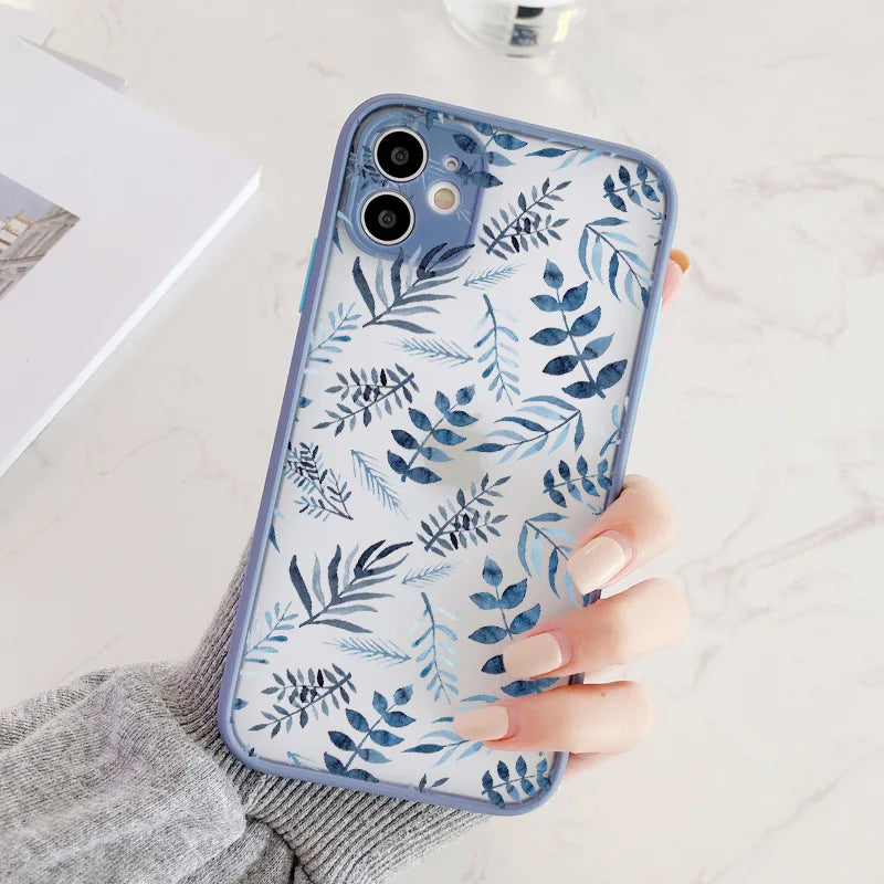 Premium Hand-Painted Flower iPhone Case - Shockproof Protective Cover