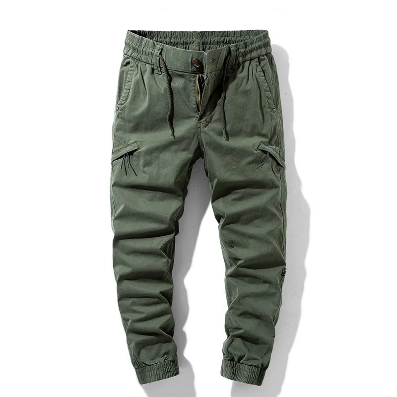 2024 New Spring Men's Cotton Cargo Pants Clothing Autumn Casual Fashion Elastic Waist Quality Pantalones Tipo Cargo Pants Men