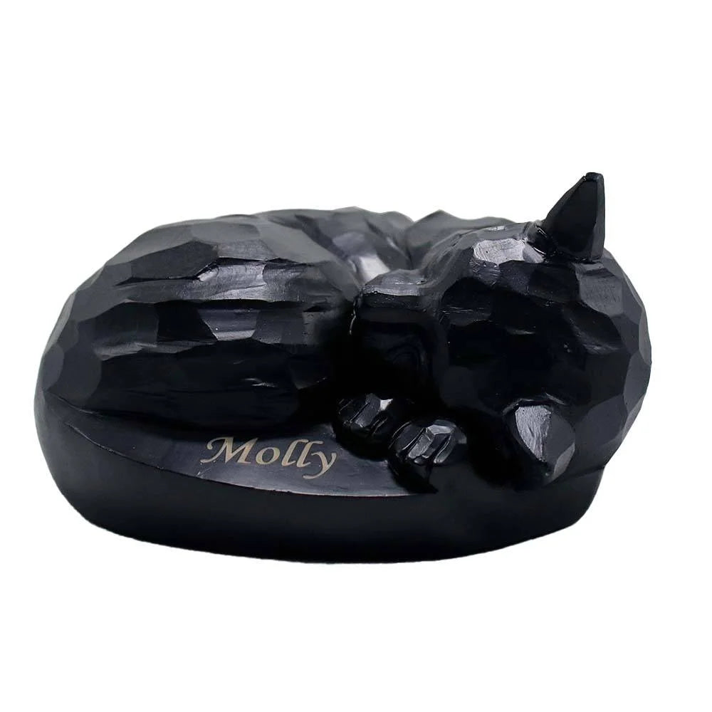 Customizable Black Cat Resin Statue Polygonal Artistic Design Hand-painted Christmas Ornament Personalized Home Decor Figurine