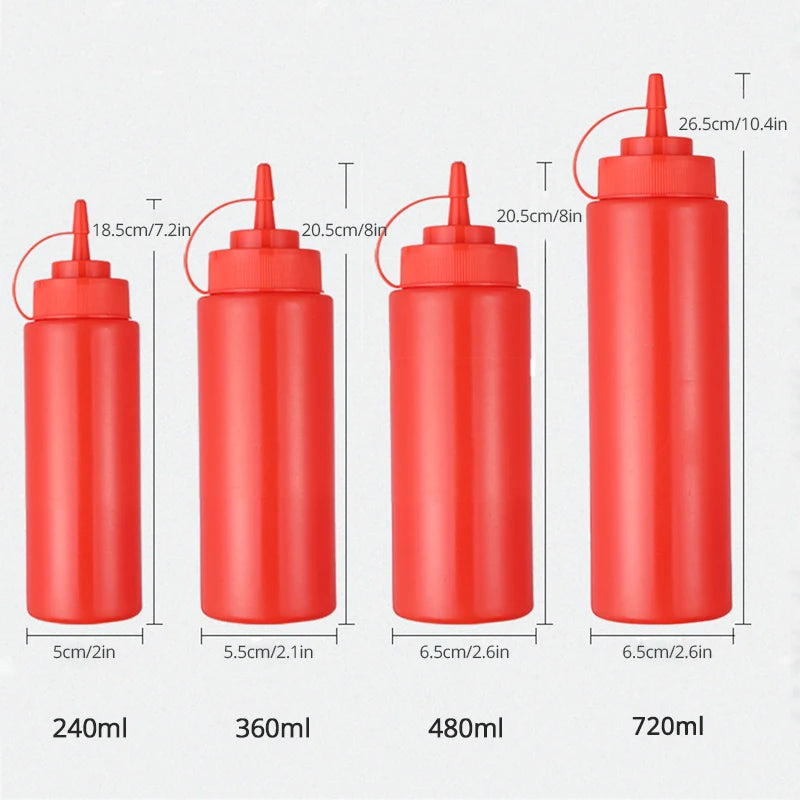 Konco Silicone Condiment Squeeze Bottles - 480ml Kitchen Dispenser for Sauces & Oils