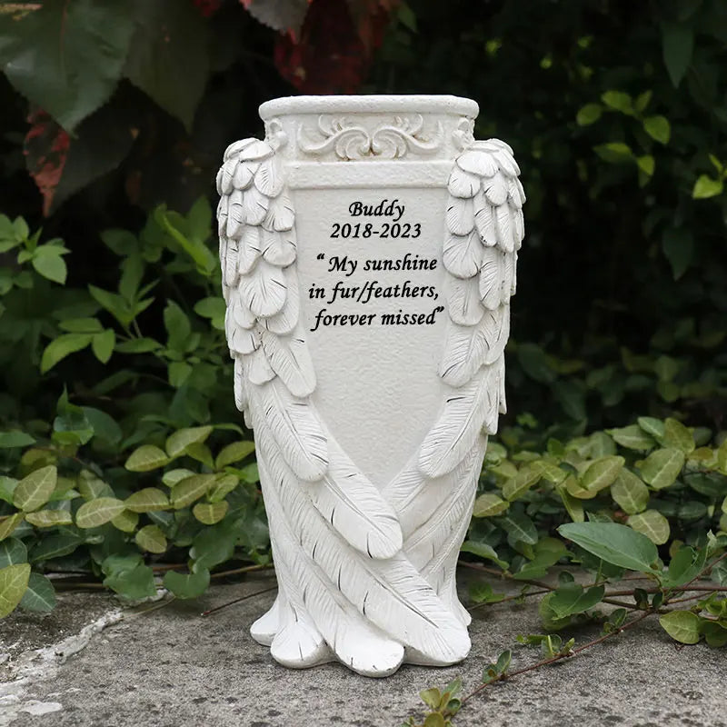 Customizable Angel Wing Vase Decor - Halloween Home Decor & Cheap Room Decor Resin Craft Ornament