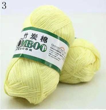 1 Ball 50g 145 Meters High Quality Soft Smooth Natural Bamboo Cotton Hand Woven Yarn Baby Cotton Crochet Knitted Fabric