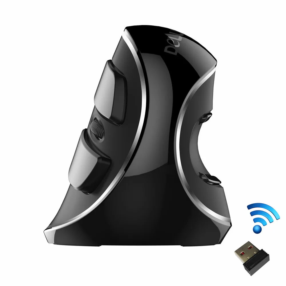 Delux M618 PLUS Ergonomics Vertical Gaming Mouse 6 Buttons 4000 DPI RGB Wired/Wireless Right Hand Mice For PC Laptop Computer