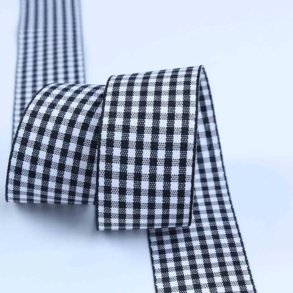 5 meters/lot Grosgrain Satin Ribbons for Wedding Christmas Party Decorations DIY Bow Craft Plaid Ribbons Card Gifts Wrap