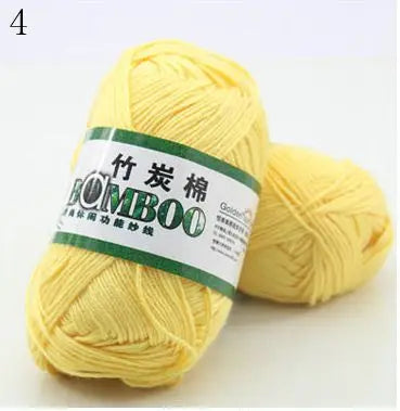 1 Ball 50g 145 Meters High Quality Soft Smooth Natural Bamboo Cotton Hand Woven Yarn Baby Cotton Crochet Knitted Fabric