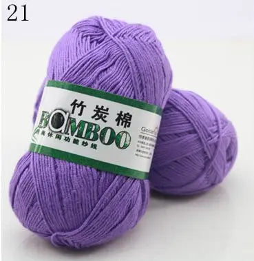 1 Ball 50g 145 Meters High Quality Soft Smooth Natural Bamboo Cotton Hand Woven Yarn Baby Cotton Crochet Knitted Fabric