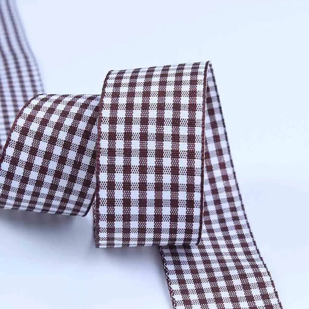 5 meters/lot Grosgrain Satin Ribbons for Wedding Christmas Party Decorations DIY Bow Craft Plaid Ribbons Card Gifts Wrap
