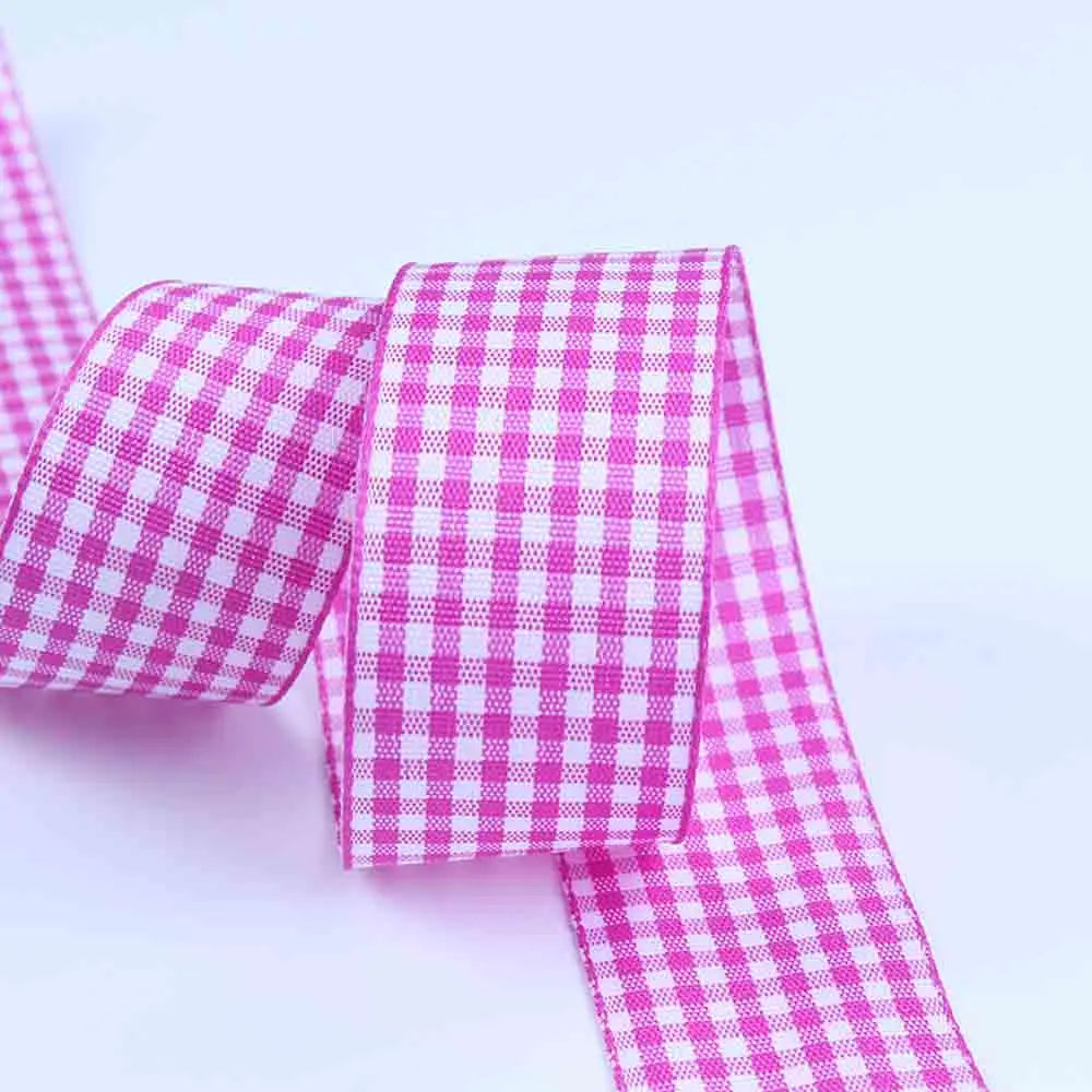 5 meters/lot Grosgrain Satin Ribbons for Wedding Christmas Party Decorations DIY Bow Craft Plaid Ribbons Card Gifts Wrap