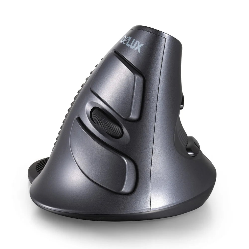 Delux M618 BU Ergonomic Vertical Mouse - 6 Buttons, Adjustable DPI, Right-Handed with Wrist Mat