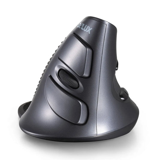 Delux M618 BU Ergonomic Vertical Mouse - 6 Buttons, Adjustable DPI, Right-Handed with Wrist Mat