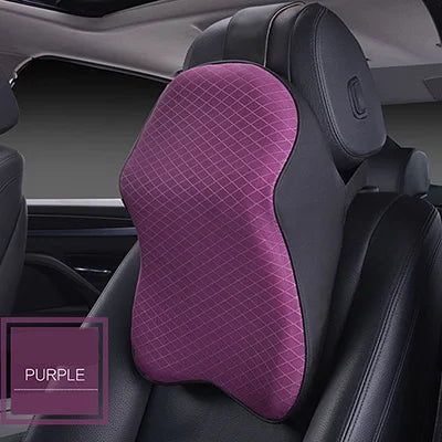 Premium 3D Car Headrest Pillow - Leather & Ice Silk Neck Support Cushion
