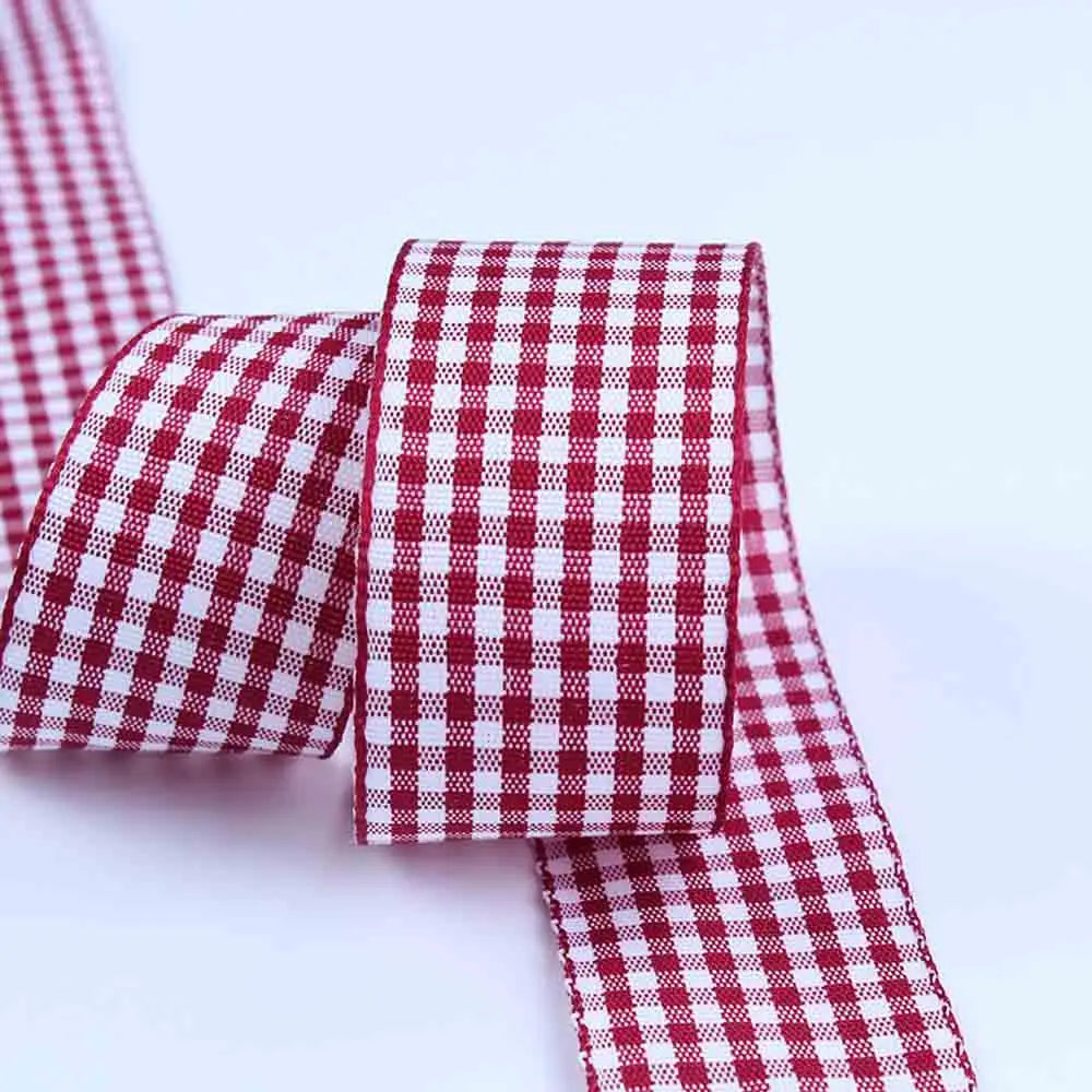 5 meters/lot Grosgrain Satin Ribbons for Wedding Christmas Party Decorations DIY Bow Craft Plaid Ribbons Card Gifts Wrap