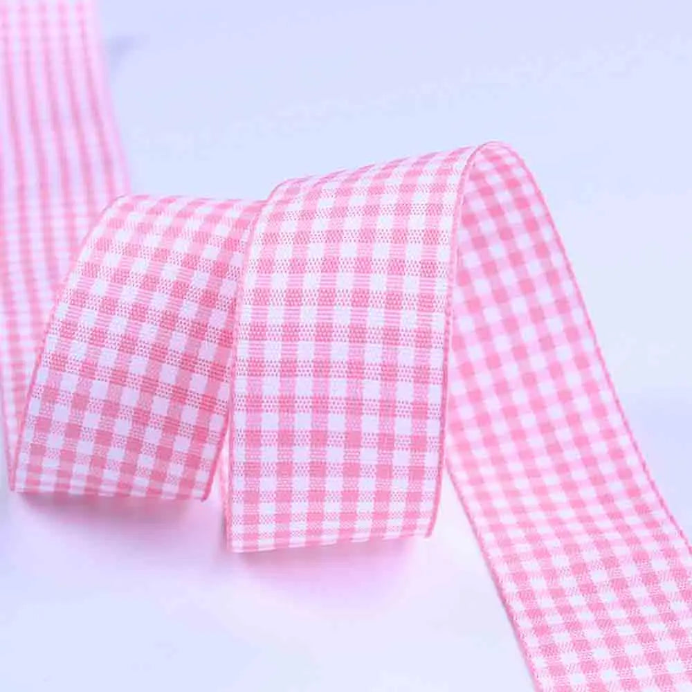 5 meters/lot Grosgrain Satin Ribbons for Wedding Christmas Party Decorations DIY Bow Craft Plaid Ribbons Card Gifts Wrap
