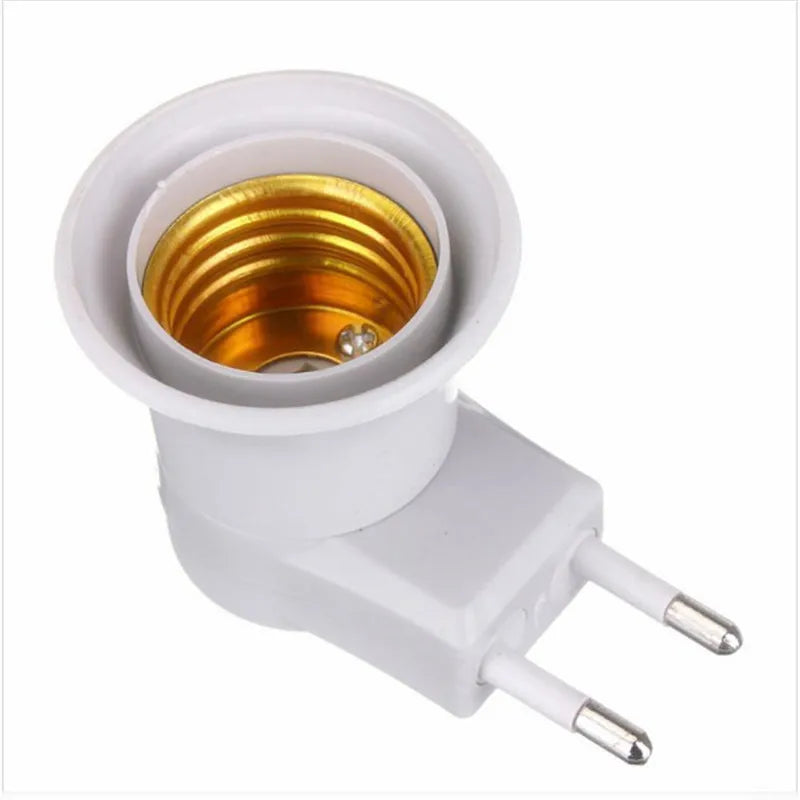 Premium E27 LED Socket to EU Plug Adapter - ON/OFF Converter