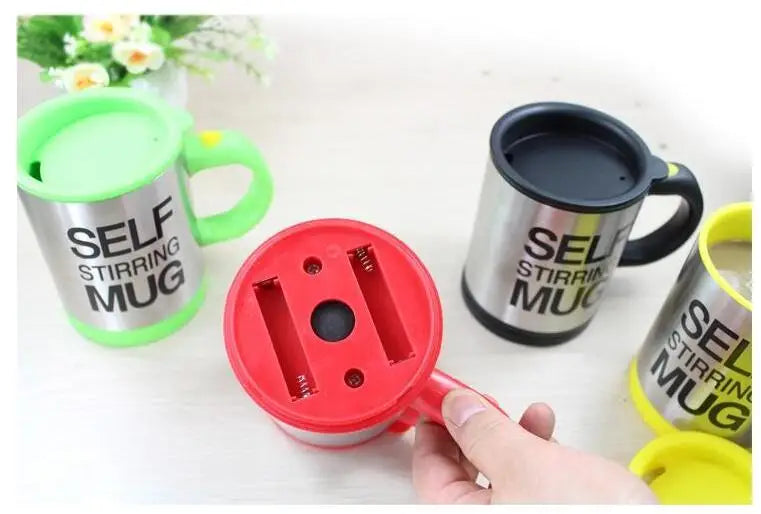 Self-Stirring Coffee Mug - Automatic Mixing Stainless Steel Cup 301-401ml