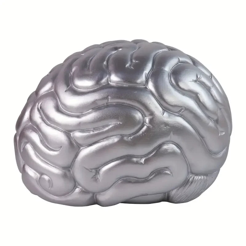 Brain-Themed Resin Crafts Bookend Hand-painted Artistic Decor Metallic Finish Modern-Style Holiday Gift Indoor Shelf Ornament