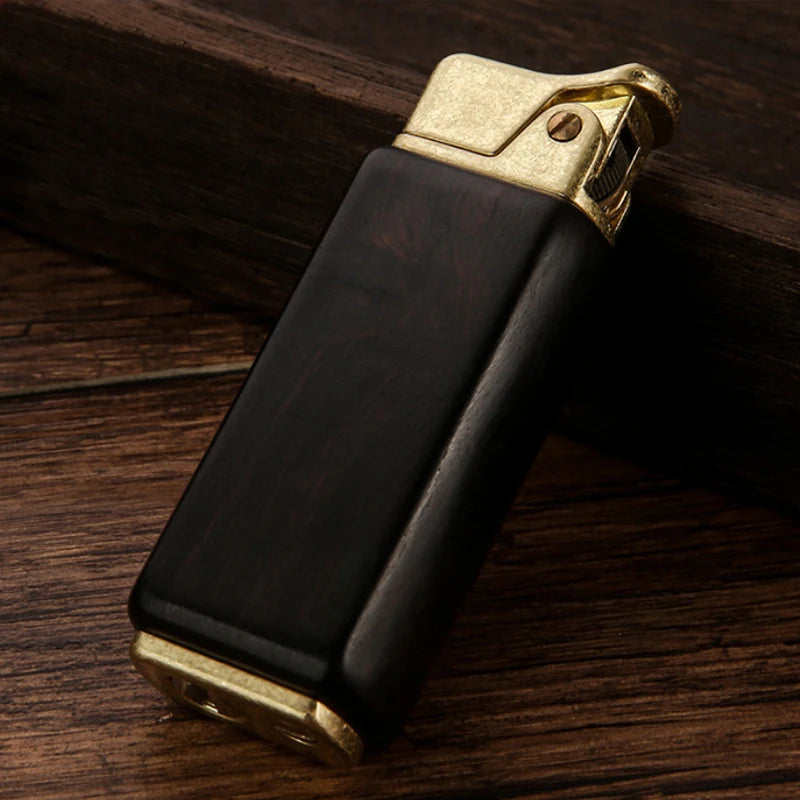 Premium Vintage Sandalwood Kerosene Lighter - Unique Metal Gasoline Lighter