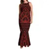 Factory Outlet 1 MOQ Samoan Tonga Polynesian Tribal Plus Size Women's Clothing Custom Anti-wrinkle Women Oversize Mermaid Dress