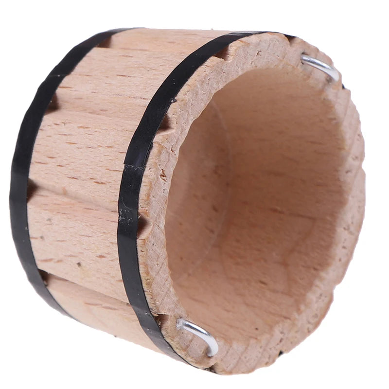 1PCS Wooden Basin Wooden Barrel Furniture Doll Houses Accessories  1:12 Dollhouse Miniatures